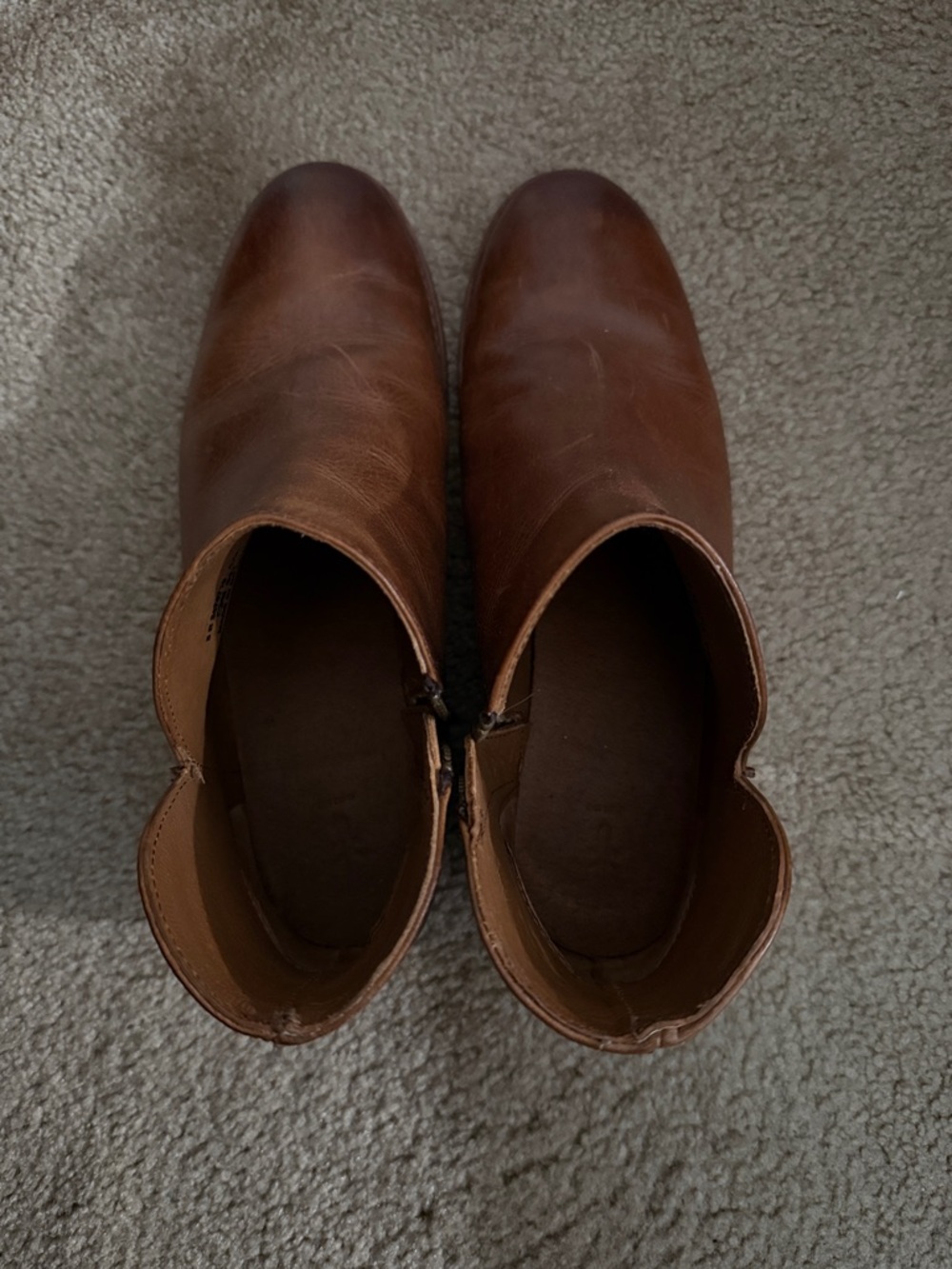 Frye Tan Leather Boots with Buckle Detail